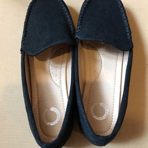 Black casual slip on shoes